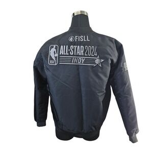 FISLL NBA All Star 2024‎ Indy Flight Jacket Black Mens XL Bomber Coat
